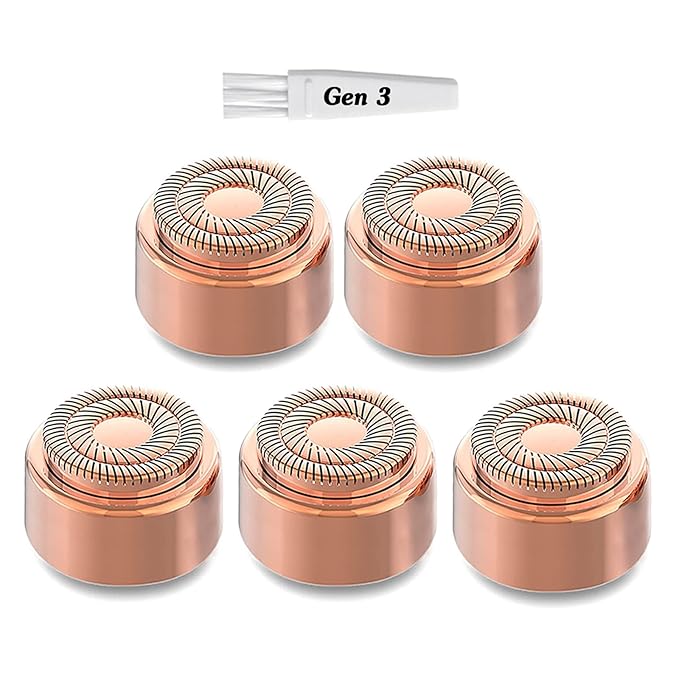 tuokiy Replacement Heads – Gen 3 Replacement Heads for New Flawless Facial Hair Remover, Double Ring Floating head for Flawless Generation 3 Shaver, 5 Count