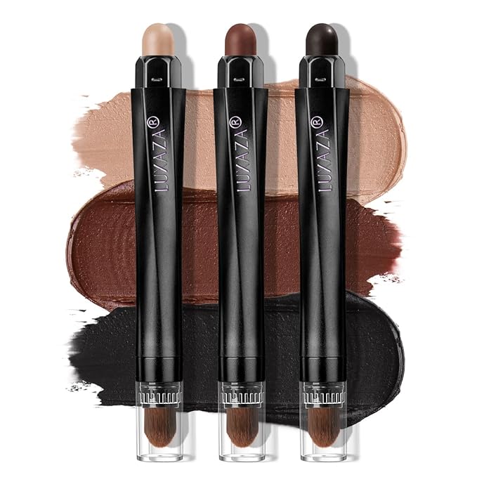 LUXAZAPRO Eyeshadow – Classic 3PCS Neutral Eyeshadow Stick Makeup Set, Matte Cream Eye Shadow Eyeliner Brightener Pencil Crayon - I2