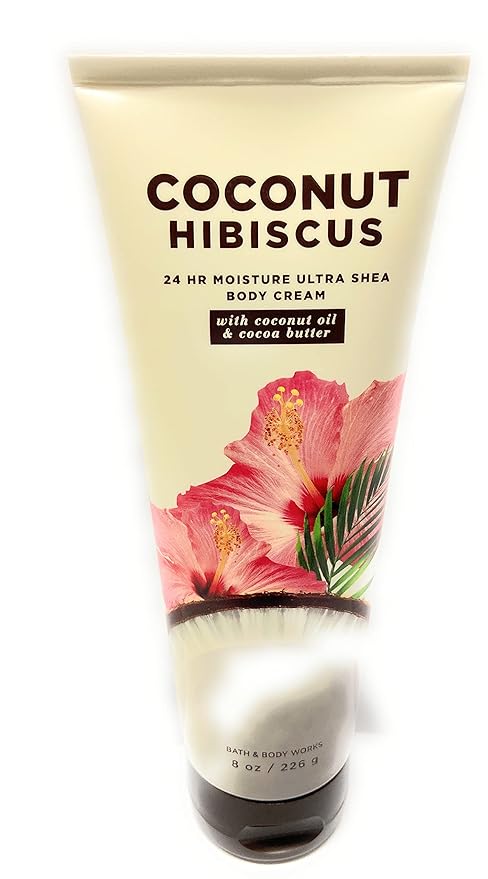 LushLather Creams – Bath and Body Works Coconut Hibiscus Ultra Shea Body Cream 8 Ounce Full Size