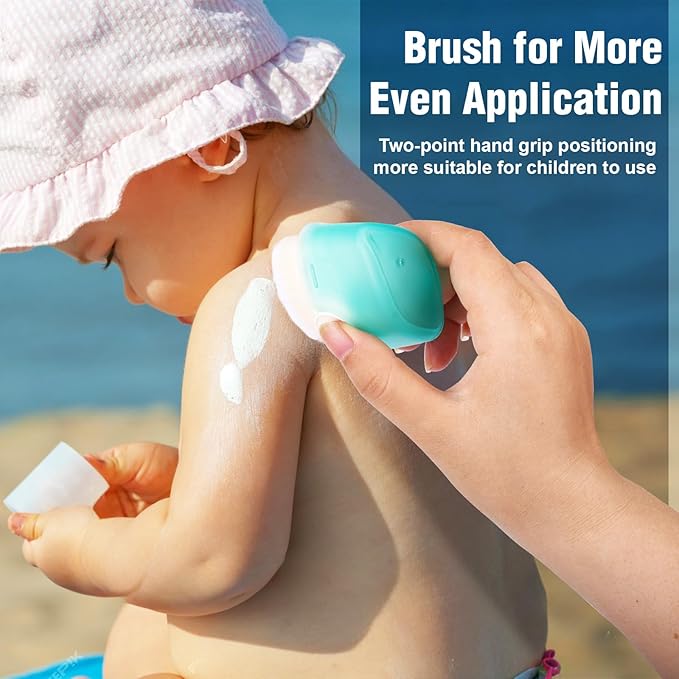 Mity rain Sunscreen Applicator for Kids, 3PCS Sunscreen Roller Bottle and Sunblock Buddy Brush Set, Buddies Sunscreen Applicator with Lid(2Roller+1Brush)