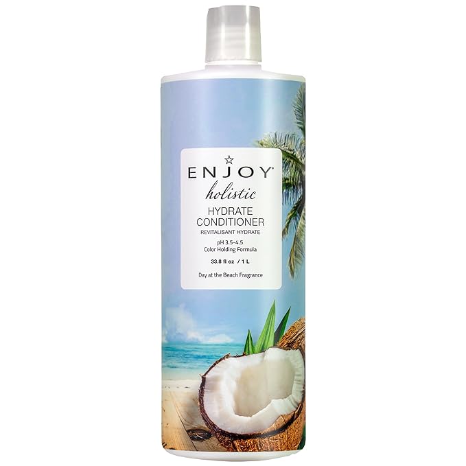 Enjoy Hair Care Holistic Hydrate Conditioner, pH 3.5-4.5, Hair Conditioner For Damaged Hair, Conditioner Curly Hair Products - 33 Fl Oz