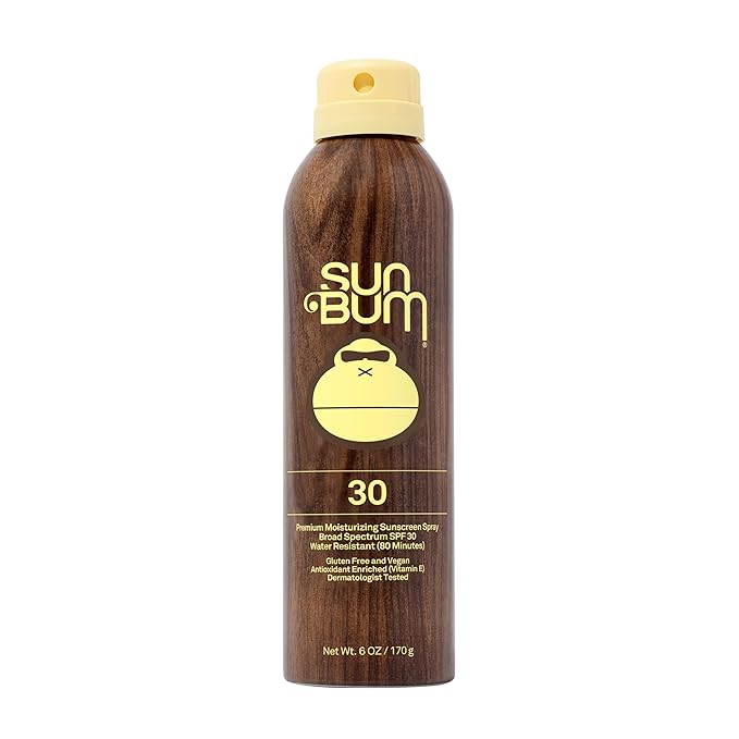SunBum Body Sunscreens – Sun Bum Original SPF 30 Sunscreen Body Spray - Broad Spectrum Moisturizing Sunscreen with Vitamin E - Hawaii 104 Act Compliant (Made without Octinoxate & Oxybenzone) - 6 oz
