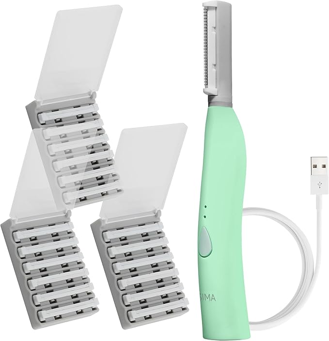 SPASCIENCES Personal Groomers – SPA SCIENCES - SIMA Patented Dermaplane Razor for Women Face – Painless 2-in-1 Facial Exfoliation & Peach Fuzz Hair Removal – Anti-Aging – 3 Speeds – Rechargeable – 21 Weeks Treatment