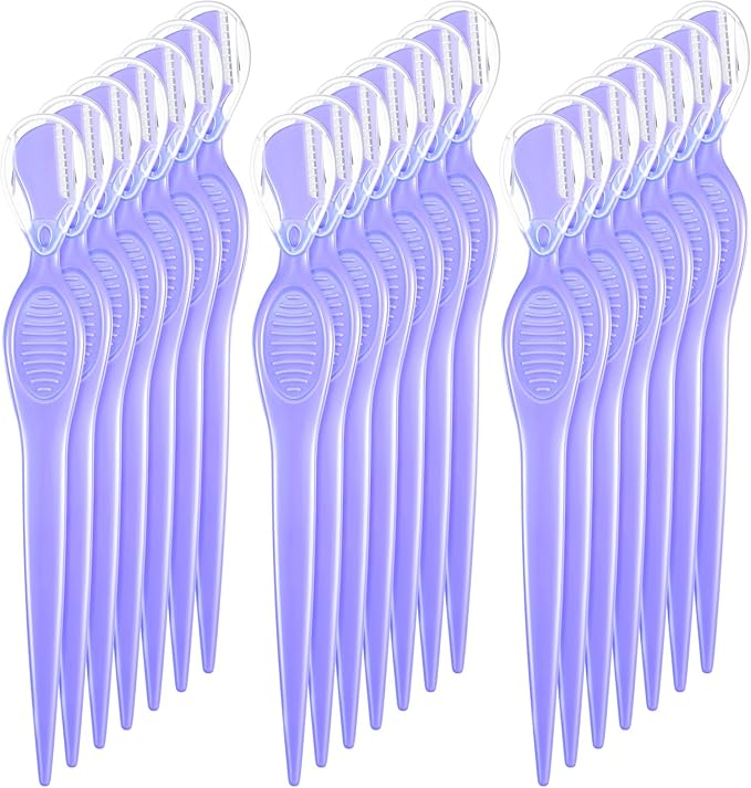 Mudder Disposable Razors – Mudder 21 Pcs Eyebrow Razor Eyebrow Shaver Facial Razor Multipurpose Face Trimmers with Precision Cover for Women Makeup Care Tools(Purple)