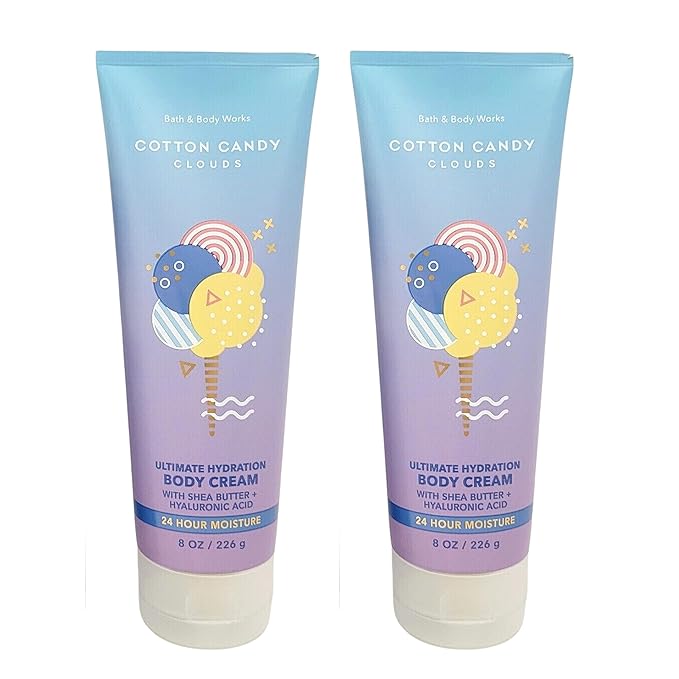 LushLather Creams – Bath & Body Works Ultimate Hydration Body Cream (Cotton Candy Clouds), 8