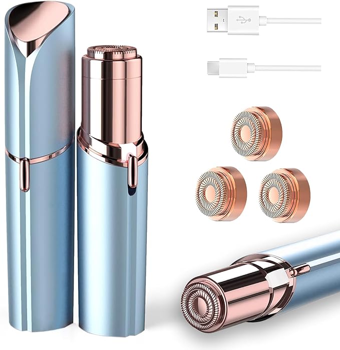 tuokiy Epilators – Facial Hair Removal for Women, Face Razors for Women's Electric, Rechargeable Women Mustache Remover with 3 Replacement Heads
