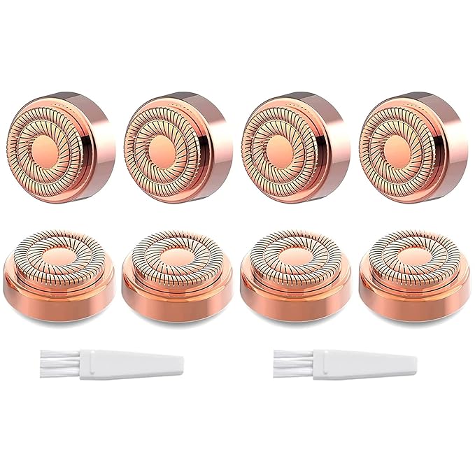 tuokiy Replacement Heads – tuokiy Generation 2 Replacement Head for Flawelss Facial Hair Remover, Double Halo Gen 2 Replacement Blades,18K Rose Gold Plated Blades,8 Count
