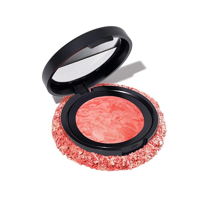 LauraGeller Blush – LAURA GELLER NEW YORK Baked Blush-n-Brighten Marbleized Blush for Cheeks - Cherry Custard - Natural Finish - Buildable Color