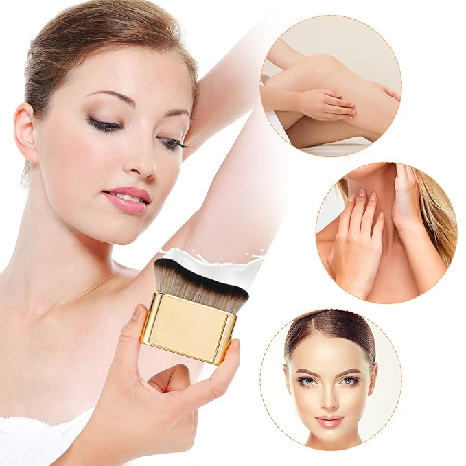 Self Tan Brush Soft Body Makeup Brush Portable Self Tanning Brush Self Tanner Face Brush For Body & Leg Makeup(Gold)