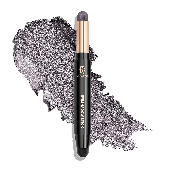 FVCOSMETIC Eyeshadow – FV Cream Shimmer Eyeshadow Stick,Long Lasting & Waterproof, Multi-Use & High Pigment Eyeshadow Makeup Stick, Smoky Grey Shimmer