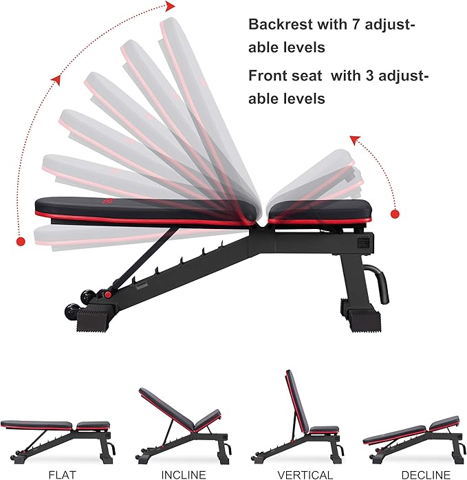 Top Pick – DERACY Adjustable Weight Bench for Full Body Workout