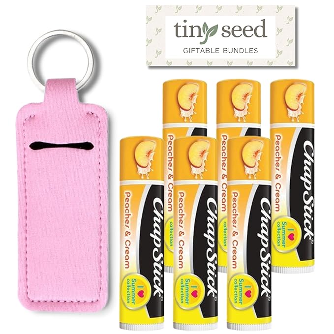 Peaches and Cream Chapstick 6-Pack. Includes Bundle