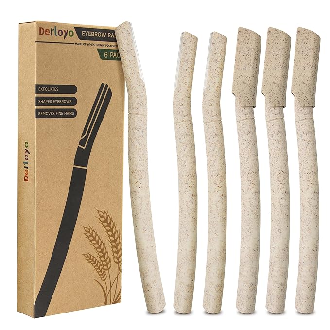 Derloyo Disposable Razors – 6-Pack Eyebrow Razor for Women | Dermaplane Facial Razor for Face | Hair Trimmer Face Razor for Body Use | Multipurpose Facial Hair Removal Disposable Blades Eyebrow Tool