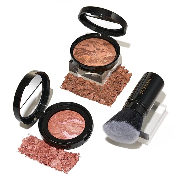 LauraGeller Blush – LAURA GELLER NEW YORK Blush-n-Glow Kit (3 PC): Baked Balance-N-Glow Illuminating Powder Foundation, Tan + Retractable Kabuki Brush + Baked Blush-N-Brighten, Pink Grapefruit