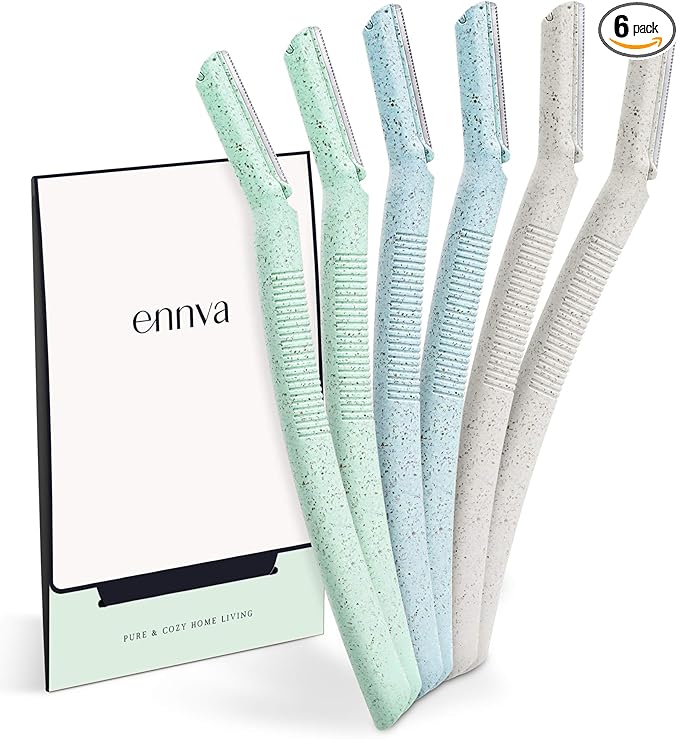 ennva Eyebrow Trimmers – ennva Eyebrow Razor for Women | Dermaplane Facial Razor for Face | Hair Trimmer Face Razor for Body Use | Multipurpose Facial Hair Removal Disposable Blades Eyebrow Tool - 6pcs