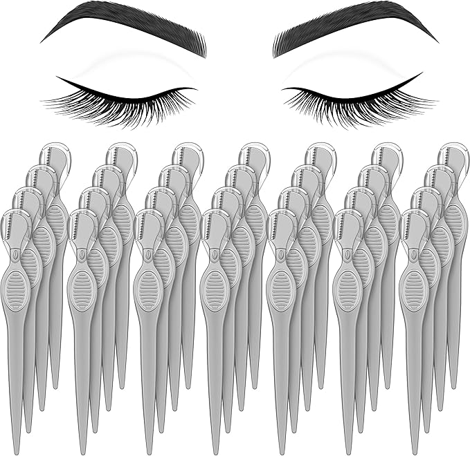 Mudder Disposable Razors – Mudder 28 Pcs Eyebrow Razor Knife Shaver Trimmer Shaver Multipurpose Exfoliating Tool Facial Hair Removal for Women Valentine Gift Giving(Gray)