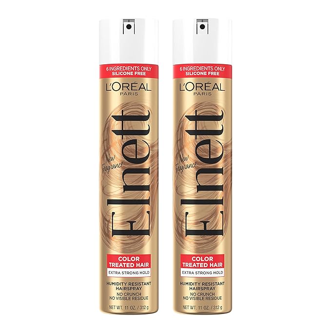 LOrealParis Hair Sprays – L'Oreal Paris Hair Care Elnett Satin Extra Strong Hold Hairspray For Color Treated Hair, Long Lasting Plus Humidity Resistant Hair Spray, 11 oz, (Pack of 2)