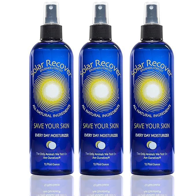 SolarRecover After Sun – Solar Recover After Sun Moisturizing Spray 3 Pack (12 Ounce Each) - Hydrating Facial & Body Mist - 2460 Sprays of Sunburn Relief With Vitamin E & Calendula - Lotion Delivered in Water For Healthy Skin