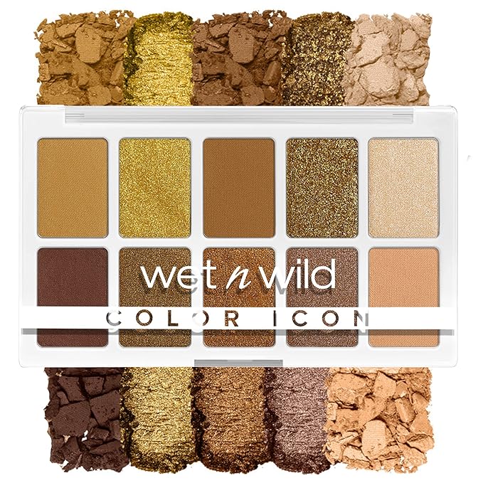 wetnwild Eyeshadow – wet n wild Color Icon 10-Pan Eyeshadow Makeup Palette, Yellow Call Me Sunshine, Long Lasting, Shimmer, Metallic, Glittery, Matte, Rich Smooth Pigment, Cruelty Free