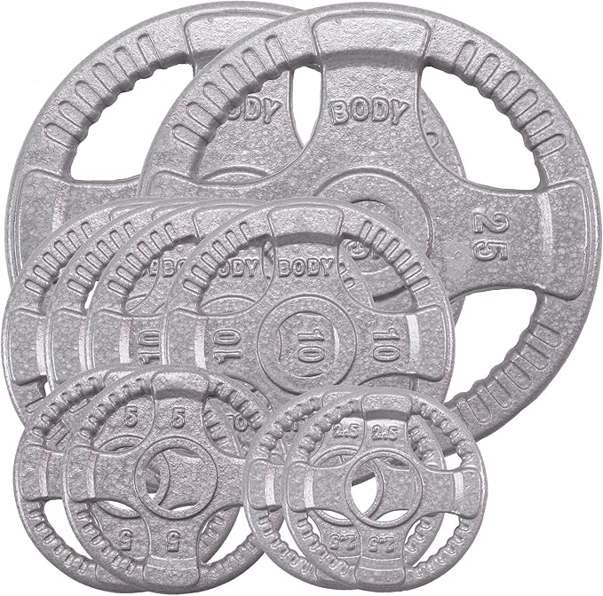 Top Pick – Body-Solid Cast Iron Olympic Quad Grip Design Weight 2 Inch