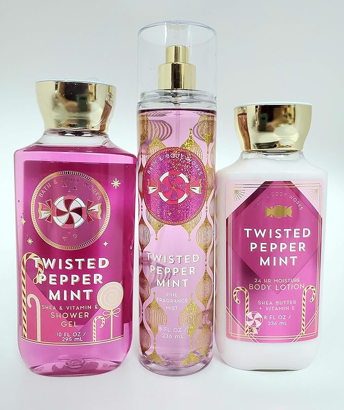Bath+%26+Body+Works Sets & Kits – Bath Body Works Twisted Peppermint Mist , Shower Gel and Lotion