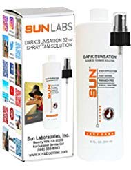SunLaboratories Body Self-Tanners – Airbrush Spray Tan Solution Dark Sunsation Very Dark Self Tanner 32 oz - Self Tanner - Use With Natural Sunless Airbrush HPLV, Tan Body and Face (Packaging May Very)
