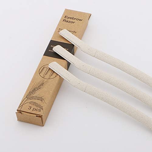 glowtalebaeuty Disposable Razors – Biodegradable Zero Waste Eco Friendly Compostable 3 Pc Wheat Straw Face Dermaplaning Blade / Eyebrow Hair Trimmer / Shaver Disposable Facial Hair Removal / Face Razor