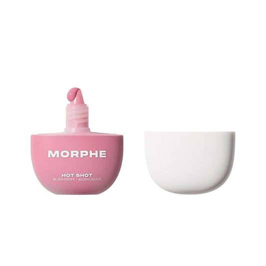 MORPHE Blush – Morphe Hot Shot Blush Drops - Hydrating, Buildable Liquid Blush for Cheeks with Niacinamide and Antioxidants- Buildable, Waterweight Formula for a Natural Finish - That Girl (0