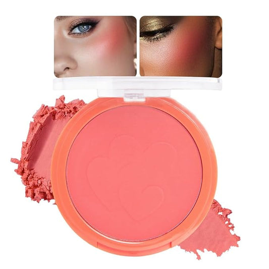 glowtalebaeuty Blush – Single Coral Orange Matte Blush for Cheeks Face Blushes Makeup Palette, Rose Bean Monochrome Cream Blushes Palette Makeup for Older Women, Natural Pigmented Paleta de coral anaranjado monocromática 04