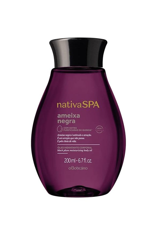 NativaSPA Oils – Nativa SPA by O Boticário, Black Plum Body Oil, Scented Moisturizer, Enriched with Purified Quinoa Drops to Boost Hydration, 6