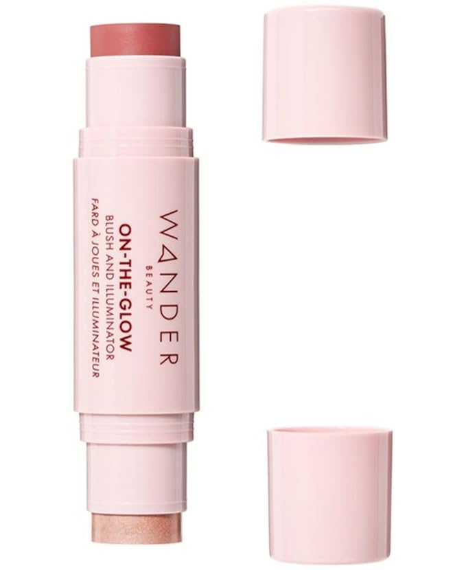 WanderBeauty Blush – Wander Beauty On-the-Glow Blush and Illuminator - Sienna Sunset/Nude Glow - 7-in-1 Hydrating Cream Blush & Highlighting Stick - Stick Blush for Cheeks, Lip & Body - Highlighter Makeup & Blush - 0
