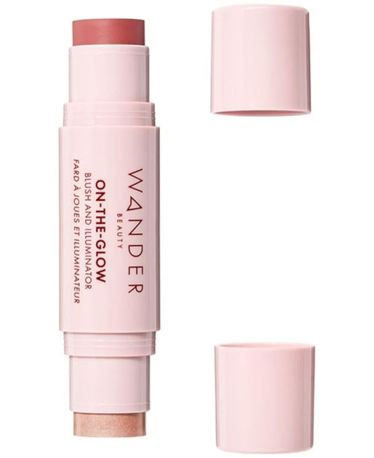 WanderBeauty Blush – Wander Beauty On-the-Glow Blush and Illuminator - Sienna Sunset/Nude Glow - 7-in-1 Hydrating Cream Blush & Highlighting Stick - Stick Blush for Cheeks, Lip & Body - Highlighter Makeup & Blush - 0