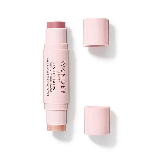 WanderBeauty Blush – Wander Beauty On-the-Glow Blush and Illuminator - Dusk/Nude Glow - 7-in-1 Hydrating Cream Blush & Highlighting Stick - Stick Blush for Cheeks, Lip, Face & Body - Highlighter Makeup & Blush - 0