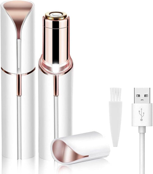 LAIKME Epilators – Facial Hair Removal for Women, Mini Hair Remover, Electric Razor Shaver Portable Bikini Epilator for Lips, Chin, Armpit, Peach Fuzz, Fingers, Neck, Cheek and USB Rechargeable (White)