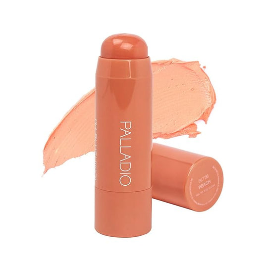 PalladioBeauty Blush – Palladio I'm Blushing 2-in-1 Cheek and Lip Tint, Buildable Lightweight Cream Blush, Sheer Multi Stick Hydrating formula, All day wear, Easy Application, Shimmery, Blends Perfectly onto Skin, Peach