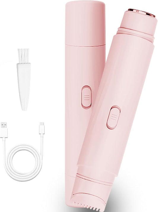 Pinsliee Bikini Trimmers – New Electric Bikini Trimmers for Women, Travel Razors, Glowhave Double Headed Shaver, Body Hair Trimmer, Rechargeable Painless Professional Shaver, Suitable for Underarms, Legs, Arms,Face (Pink)
