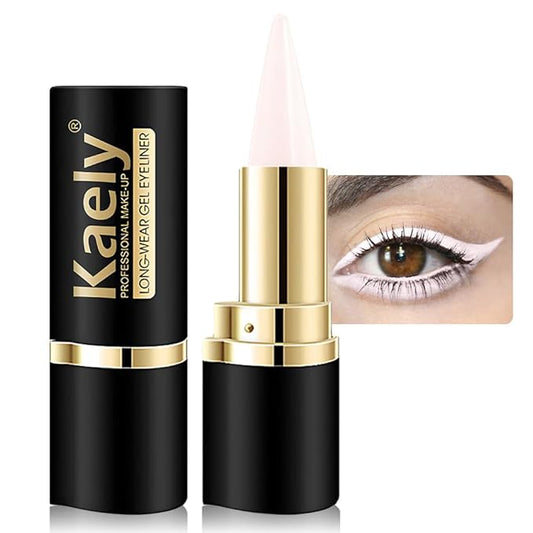 KaelyCosmetics Eyeliner – Kaely Quartz Queen White Gel Eyeliner Pencil, Natural Cream Eye Liner Waterproof Smudge Proof, Matte Waterline Eyeliner Eyeshadow Stick, Brighten Eye Makeup, Vegan & Cruelty-Free, 14
