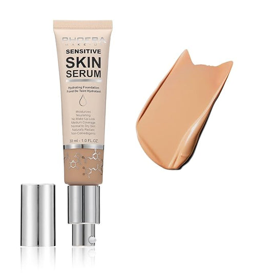 PHOERA Hydrating Serum Foundation,Hypoallergenic Flawless Soft Full Coverage