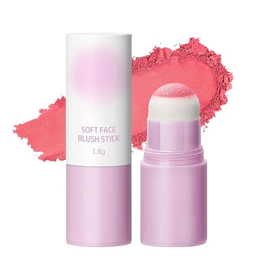 Loske Blush – Soft Face Blush Stick, Matte Natural Long Lasting Blush for a Flawless Finish, Creamy Blendable Formula for All Skin Types, Everyday Wear Professional Quality Makeup (Shy pink, Large)