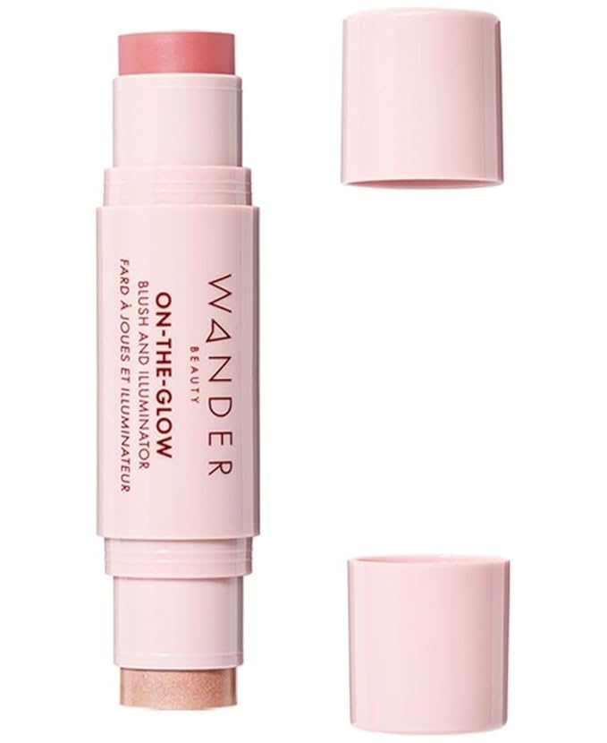 WanderBeauty Blush – Wander Beauty On-the-Glow Blush and Illuminator - Coral Rose/Nude Glow - 7-in-1 Hydrating Cream Blush & Highlighting Stick - Stick Blush for Cheeks, Lip, & Body - Highlighter Makeup & Blush - 0