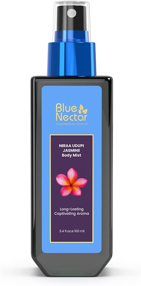 BlueNectarBeautyProducts Body Sprays – Blue Nectar Niraa Udupi Jasmine Body Mist for Long-Lasting Freshness and Relaxation (3