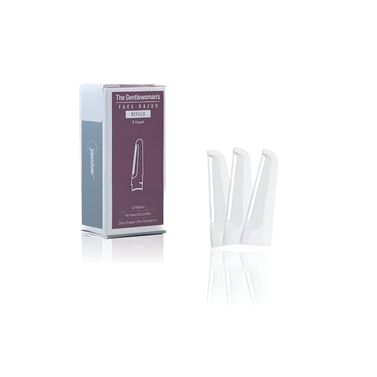 Jasclair Disposable Razors – Dermaplaning Refill Blades - 3 Count, Compatible with Gentlewoman’s Face Razors, Smooth and Gentle Exfoliating Facial Razor for Women, Premium Peach Fuzz Removal