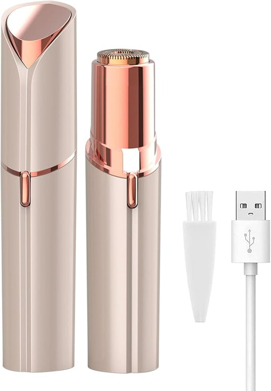 LAIKME Epilators – Facial Hair Removal for Women, Mini Hair Remover, Electric Razor Shaver Portable Bikini Epilator for Lips, Chin, Armpit, Peach Fuzz, Fingers, Neck, Cheek and USB Rechargeable (Gold)