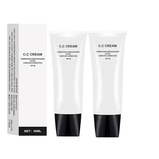 2pcs Skin Tone Adjusting CC Cream SPF 50, Tone(Natural Color)