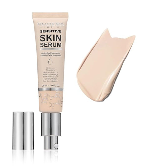 PHOERA Hydrating Serum Foundation,Makeup Base Foundation Hypoallergenic and