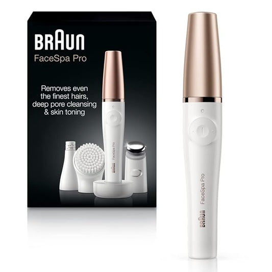 Braun Epilators – Braun Face Epilator Facespa Pro 911, Facial Hair Removal for Women, Hair Removal Device, 3-in-1 Epilating, Cleansing Brush and Skin Toning with 3 extras