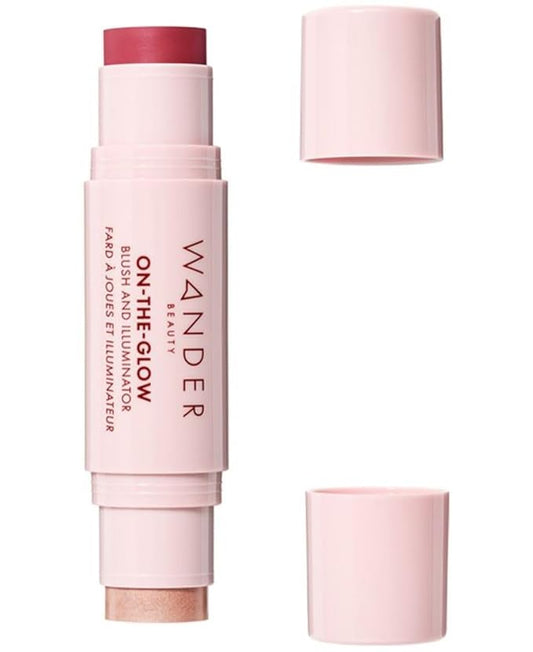 WanderBeauty Blush – Wander Beauty On-the-Glow Blush and Illuminator - Strawberry Fields/Nude Glow - 7-in-1 Hydrating Cream Blush & Highlighting Stick - Stick Blush for Cheeks, Lip, & Body- Highlighter & Blush - 0