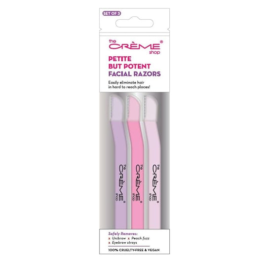 TheCr%C3%A8meShop Disposable Razors – The Crème Shop Petite But Potent Facial Razors Dermaplaning Tool for Face | Face Razors for Women | Stocking Stuffers for Women (Pack of 3)