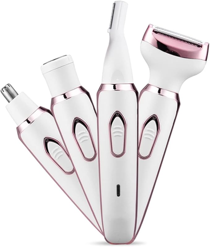 glowtalebaeuty Bikini Trimmers – Bikini Trimmer for Women, Electric Razor Hair Shaver for Face Nose Eyebrow Beard Mustache Arm Leg Armpit Bikini, Replaceable Lady Facial Razor, Painless Rechargeable 4 in 1 Women Body Shaver for Trip