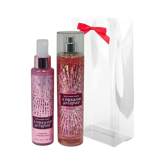 Bath+%26+Body+Works Body Sprays – Bath & Body Works A Thousand Wishes Fine Fragrance Body Mist 8 oz & A Thousand Wishes Fine Fragrance Shimmer Body Mist 4